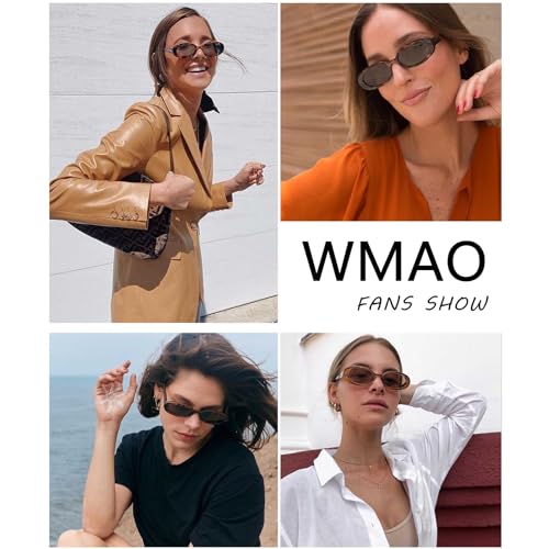 2Pcs Retro Oval Sunglasses for Women Men Trendy UV400 Small Vintage Shades 90's Style Sun Glasses4