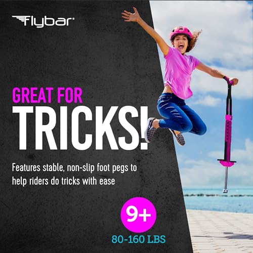 Image of Flybar Master Pogo Stick for Kids Ages 9+, 80-160 lbs - Easy Grip Handles - Active Exercise Toy for Tweens & Teens - Outdoor Toy with Non-Slip Foot Pegs for Boys and Girls - No Assembly Needed