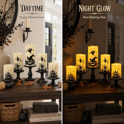 Halloween Flameless LED Pillar Candles --5 Pcs DROPS TO (works on Halloween) - image 8