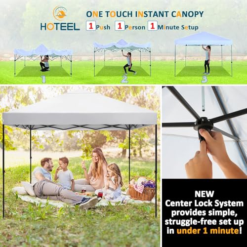 Image of COBIZI Waterproof Stable Winterproof Pavilion with Bag with Wheels,Pop Up Folding Pavilion Party Tent,1 Person Install Sun Protection Garden Pavilion for Beach Wedding Camping