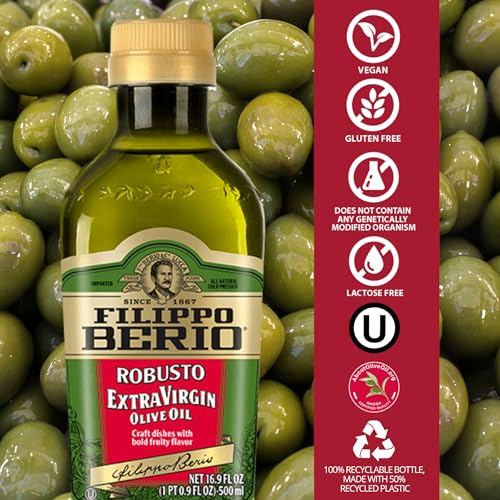 Filippo Berio Cold Pressed Extra Virgin Olive Oil, Robusto, 16.9 Ounce rPET Bottle