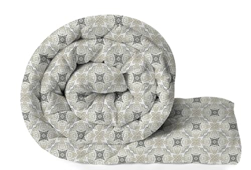 Image of Amazon Brand - Umi Reversible Double Bed Super Soft AC Comforter /Blanket /Quilt /Rajai 220 GSM Soft Microfiber Diamond Stitch (90 inch x 100 inch Inches /228cm x 254cm) - Comforter Double Bed|Silver & White