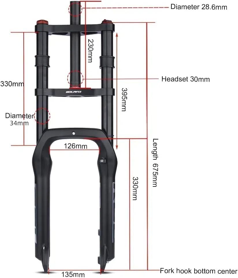 Amazon.com : BOLANY Bike Suspension Fork 20inch 4.0 Tire Double