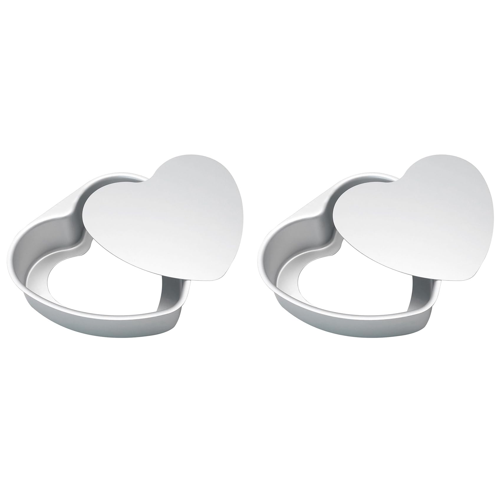 Hndhbfgrt 2pcs 8 Inch Heart Shaped Cake Pan, Aluminium Heart Cake Tin,Non-Stick Springform Baking Pan Mould for Making Cakes