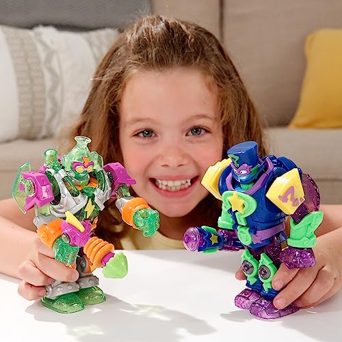 SUPERTHINGS RIVALS OF KABOOM 8431618020234 Mega-K Superbot, Articulated villain robot with combat accessories, 1 exclusive Kazoom Kid, Multicoloured, One Size