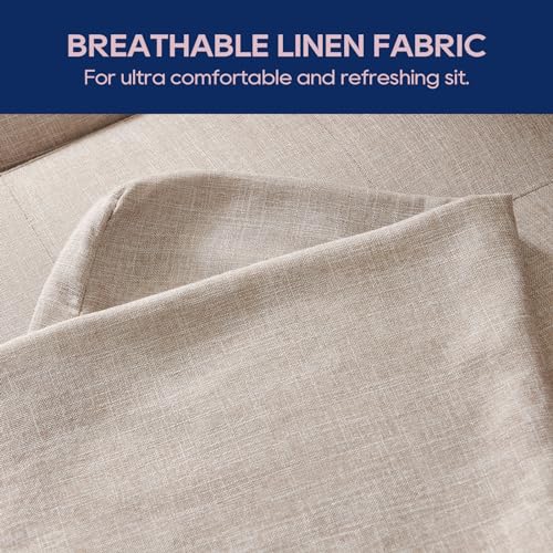 Vonanda ELEGANT BEIGE Fabric Sofa Couch, Mid-Century 73 Inch 3 Seater Linen Couch thumb #4