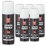Cepewa Kreidespray Wei&szlig; 6er Set | 4,5x15x5cm VOC 32% Dosenvolumen 175ml | Dosenspray Spr&uuml;hkreide Markierungsspray | Kreidefarbe wasserl&ouml;slich tempor&auml;r (1 x 6er Set Spr&uuml;hkreide wei&szlig;)