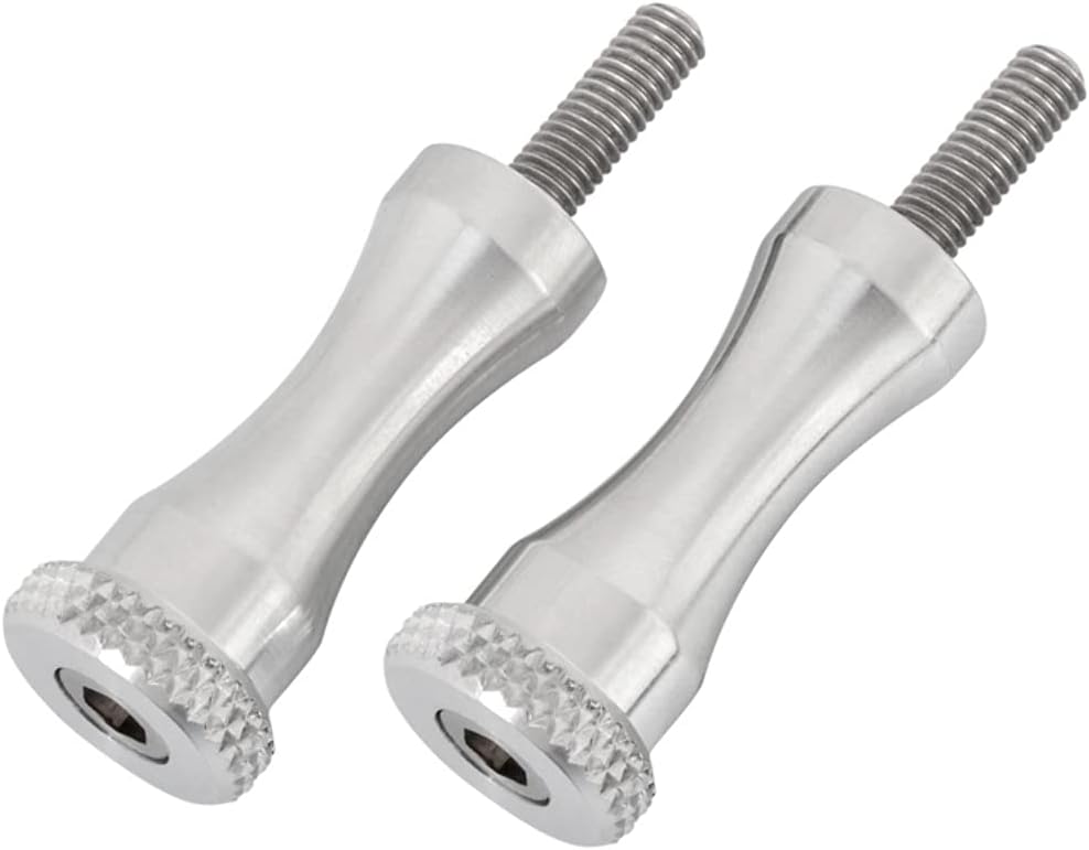 Long Tool-Free Seat Bolts For Triumph T100, Thruxton, Scrambler, Bonneville - Black CNC Aluminium, Pair