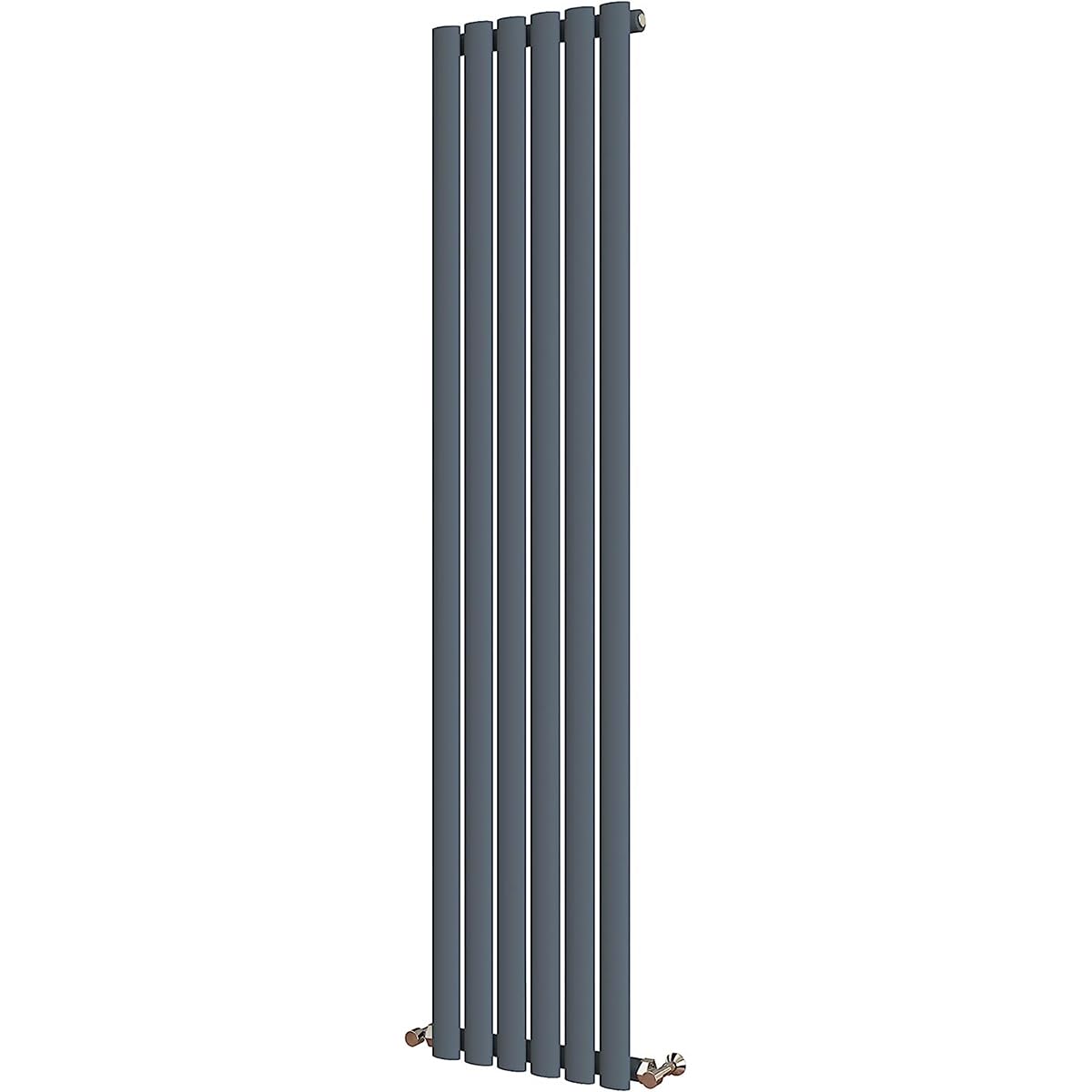 Radbliss Oval Column Vertical Radiator 1600x354mm Anthracite Single Central Heating Upright Tall Designer RAD