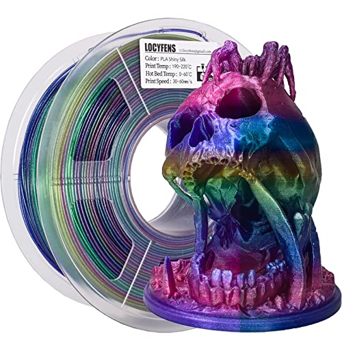 LOCYFENS PLA 3D Printer Filament, PLA Filament New Multicolor Material, Color Change Shiny PLA Filament 1.75mm, Rainbow PLA, 0.02mm, 3D Printing Filament 1kg/2.2lbs