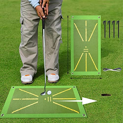 Golf Swing Training Mat With Swing Detection, Clearly Shows Path Of Swing, Golf Training Aid Equipment, Advanced Golf Training, Indoor/Outdoor Swing Detection And Path Feedback Mat (Color: Green) #TOP16