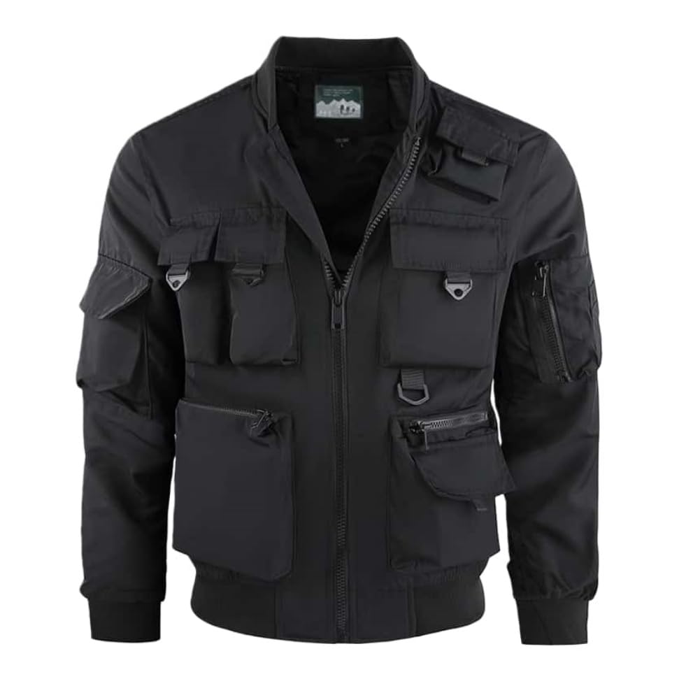 Mens Military Tactical Jacket,Multi Pockets Bomber Jacket,Lightweight Casual Spring Fall Windbreaker — view 2