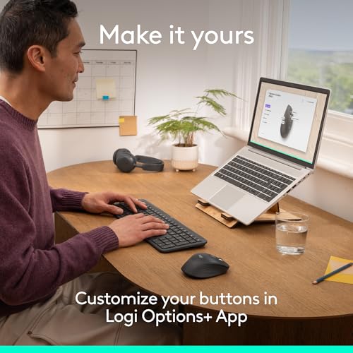 Logitech Signature Comfort M840 L Wireless Mouse, Bluetooth Mouse with Silent Clicks, SmartWheel, Customizable Buttons, Multi-Device Compatibility for Windows, MacOS, iPadOS - Graphite by Logitech - Image 4