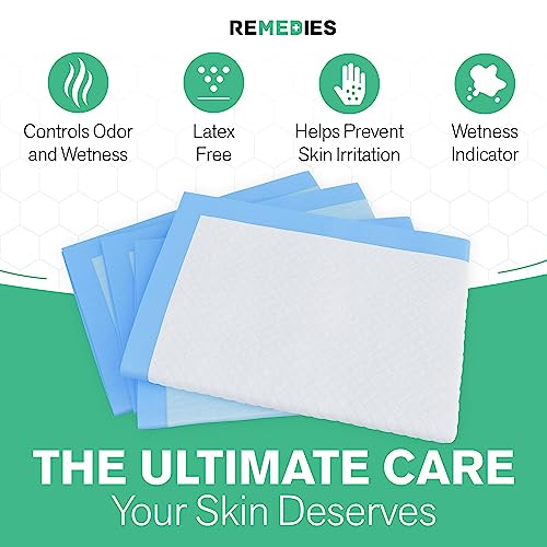 Remedies - Disposable Bed Pads 30" X 36" - 50 Count - Large Bed Pads For Incontinence - Seniors, Adults & Kids Chucks Pads - Adult Absorbent Incontinence Disposable Underpads For Beds & Furniture #TOP4