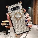 KAPADSON for Samsung Galaxy Note 9 Luxury Bling Glitter Sparkle Cute Gold Square Corner Soft...