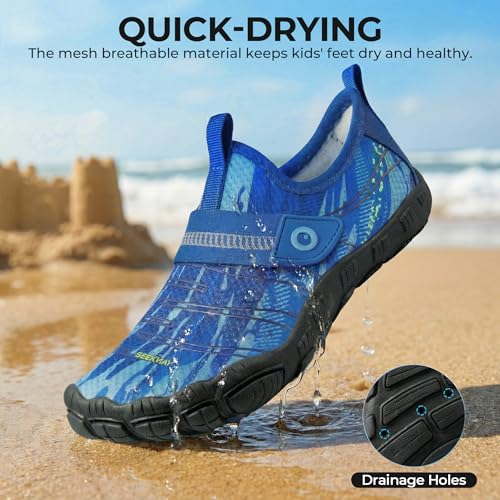 Image of SEEKWAY Barefoot Water Shoes for Kids - Wide Toe Box and Quick-Dry Sand Shoes Toddler for Hiking Swim Beach Pool Kayak Sport Accessories, Camping Essentials Must-Haves for Boys Girls Sizes
