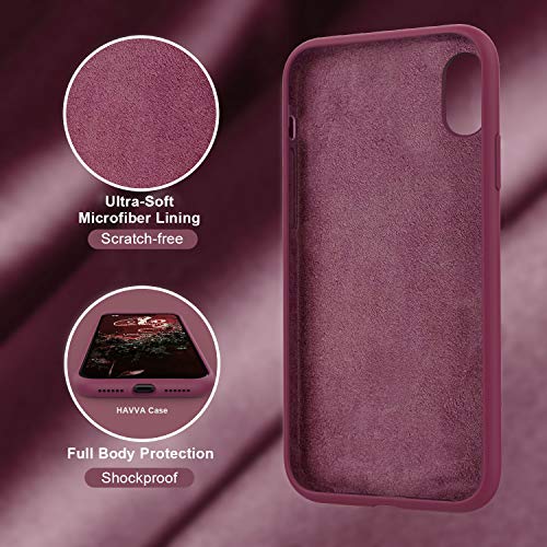 Havva For Iphone Xr Case, [Silicone And Ring Kickstand Series] [Soft Anti-Scratch Microfiber Lining], Full Body Protective Bumper Case For Iphone Xr Women Girls, Winered #TOP4