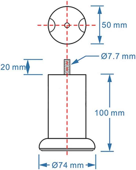 Metal Furniture Legs (Four Sets) Chrome-Plated Wrought Iron Cylindrical Sofa Support Legs, Cabinet Tea Table Legs, DIY Furniture Accessories 8/10/12cm