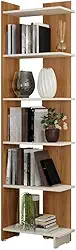 Livreiro 5 Prateleiras Design Moderno - Estante Organizadora para Sala, Escritório e Livros (Nature com Off White)