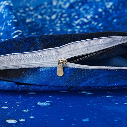 Cliab Galaxy Bedding Blue For Kids Boys Girls Full Size Outer Space Duvet Cover Set 7 Pieces(Fitted Sheet Included) #TOP4