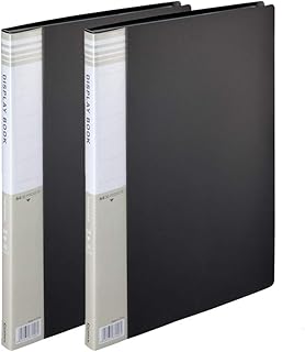 Comix A4 Display Books 30 Pockets Folders with Plastic Sleeves, a4 Plastic Pockets Book, Document Folders with Plastic Pockets, Poly Certificate Folder, Black Presentation Project Folder (Pack of 2)