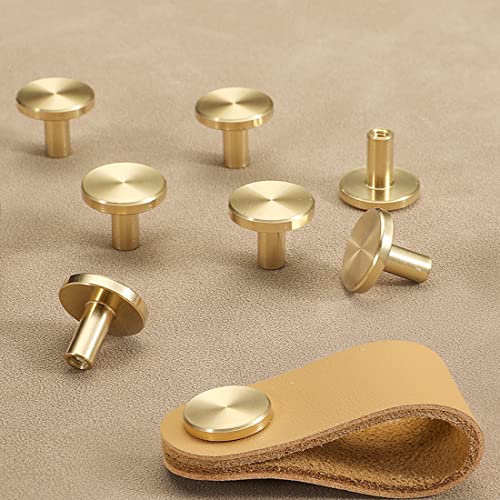 BOOLSFMAM 2 Stück Ledergriffe für Möbel,6.4 x 2.5 cm Handgemachte Griff Möbelknöpfe Leder Möbelgriffe,Schrank knöpfe,Schrankknöpfe für Küchenschränke, Kleiderschrank
