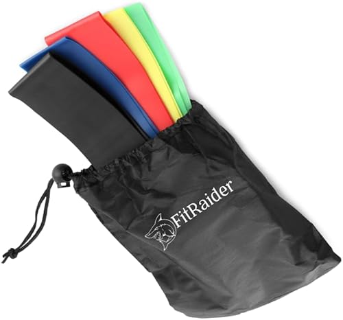 Miniatura 3 de Juego de 5 bandas de resistencia  Bandas de látex natural resistentes para piernas y glúteos  Entrenamiento, yoga, pilates y terapia física