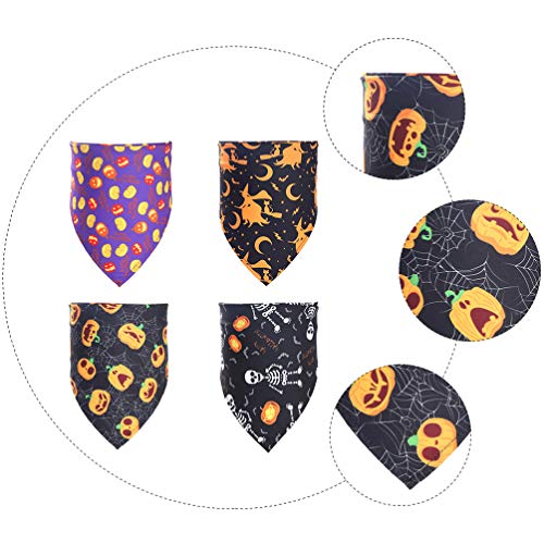 VILLCASE 4 PeÃ§as de Bandanas de Cachorro de Halloween Cachecol TriÃ¢ngulo de Cachecol de Halloween