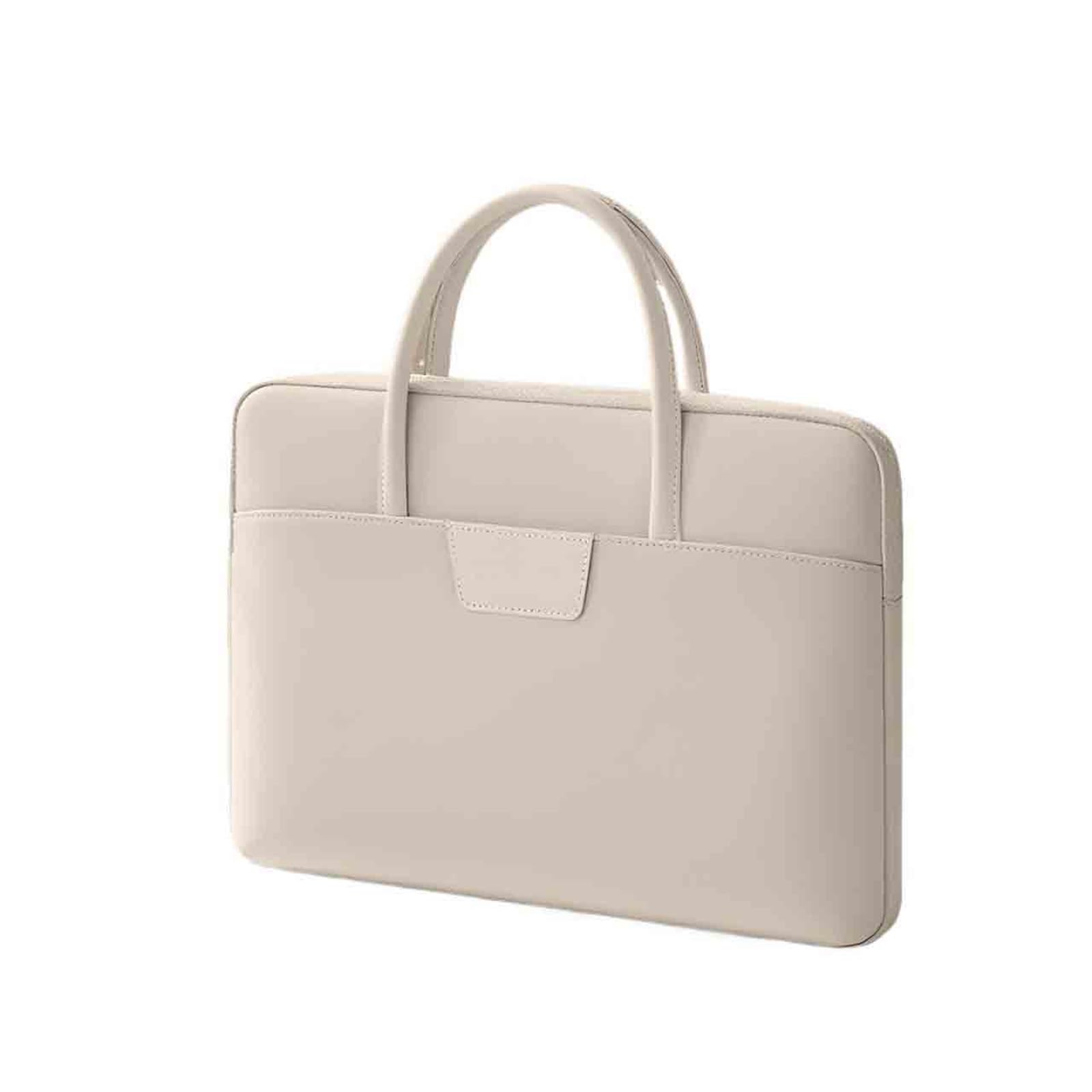 PC Maletín Bolso for Ordenador portátil for Mujer, Bolso de Mano 14 y 16 Pulgadas, maletín Trabajo for Oficina Profesores Negocios(Blanco,16inch)