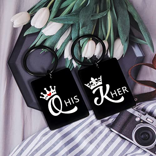 His Queen Her King Matching Keychains Valentines Couple Gifts For Women Men Anniversary Birthday Gifts For Him Her Boyfriend Fiance Engagement Wedding Deployment Gifts For Bride Groom Husband To Be #TOP5