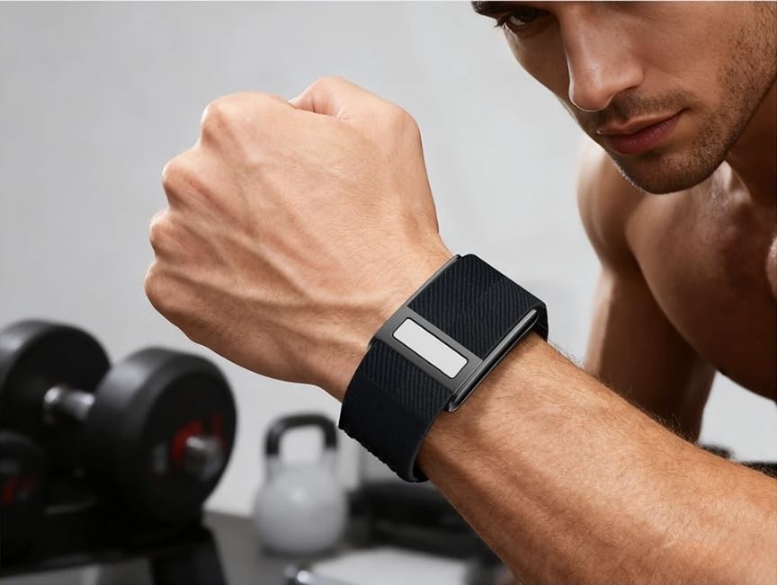 Image of Loop Pro Smart Fitness Band for Men and Woman Health Fitness Tracker ECG PPG Body Temperature, HRV Analysis, 100+ Sports Modes, IP68, Sleep&Stress Monitor, Subscription Free Screenless (Black)