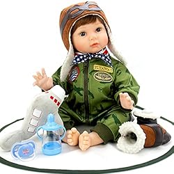 Milidool Reborn Baby Dolls, Realistic Newborn Baby Boy Doll, 22 inch Lifelike Handsome Pilot Boy Doll with Feeding Toy… Milidool Reborn Baby Dolls, Realistic Newborn Baby Boy Doll, 22 inch Lifelike Handsome Pilot Boy Doll with Feeding Toy…