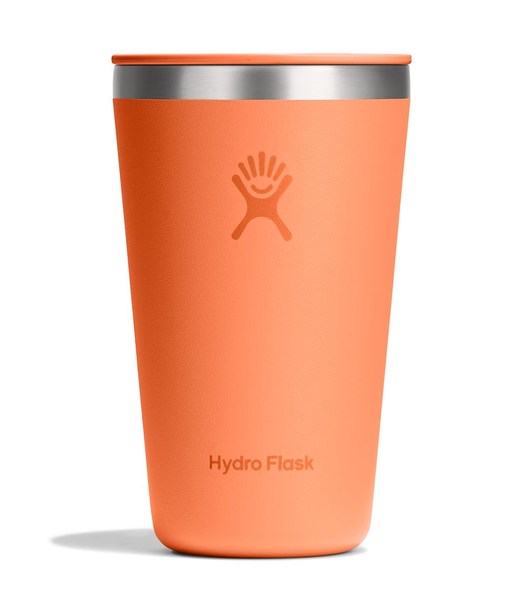 All Around Tumbler Press-in Lid, Insulated Travel Mug, Stainless Steel Coffee Cup 16 Oz Nectar Orange