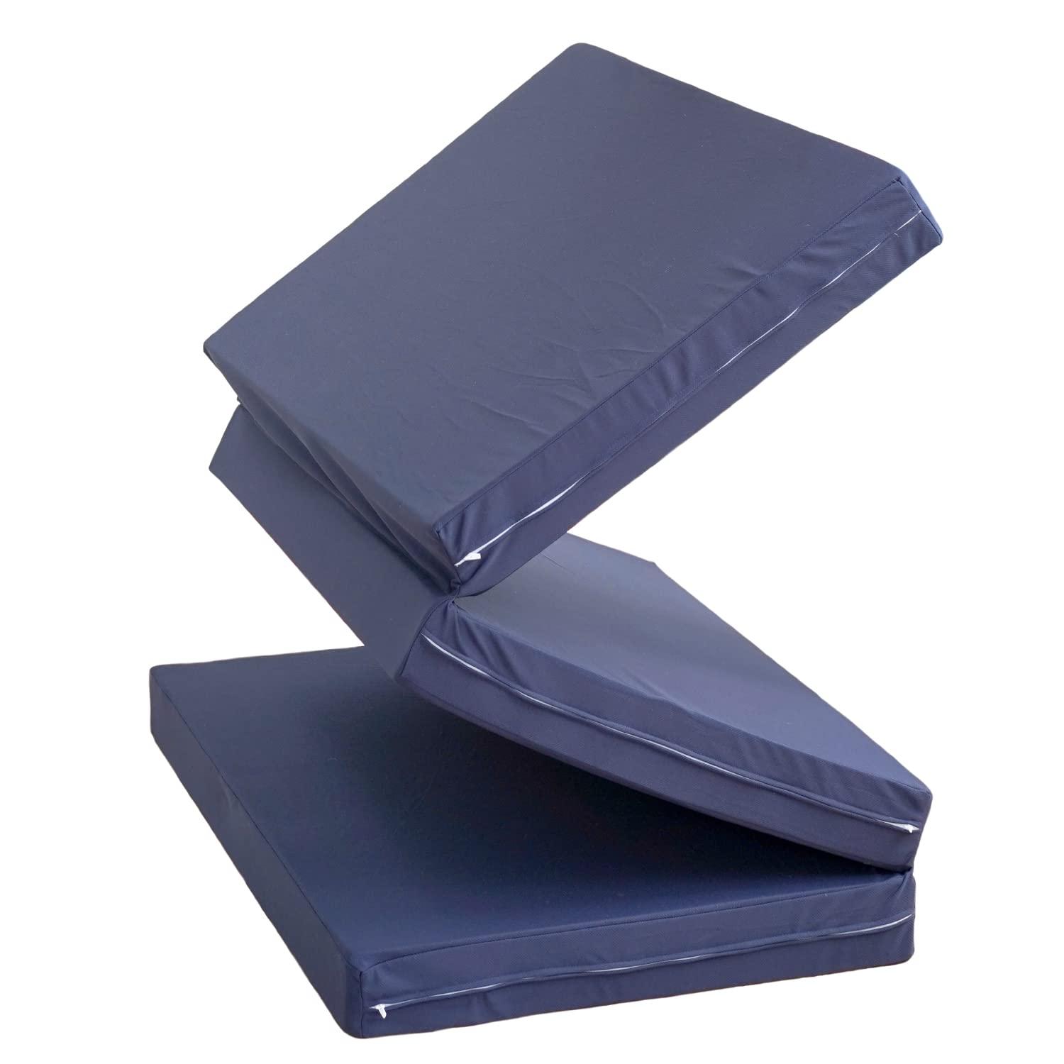 SINGS マットレス 高反発 低反発 シングル 三つ折り 10cm 硬め 柔らかめ 日本製 ネイビー ハイブリッド