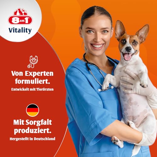 8in1 Kalzium Tabletten - zur Nahrungsergänzung bei allen Hunden, 1 Dose (155 Tabletten)