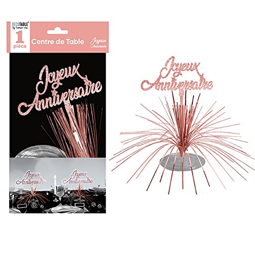 SV SURPRISEZ-VOUS - Centre DE Table Joyeux Anniversaire Rose Gold