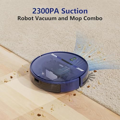 Image of Robot Vacuum Cleaner, Smart Robotic Vacuum Wi-Fi Connected, App Control, Compatible with Alexa and Google Assistant, Automatic Self-Charging Robot Vacuum Perfect for Pet Hair, Carpets and Hard Floors