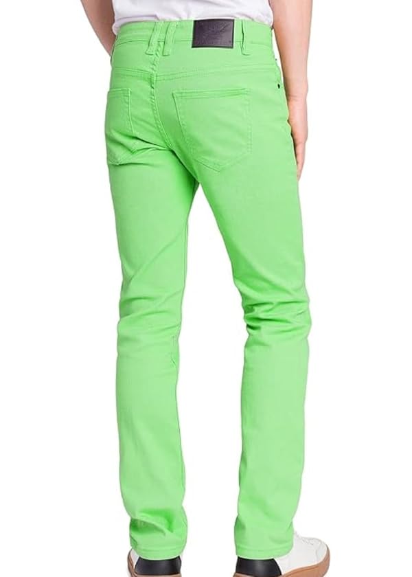 VICTORIOUS Men's Skinny Fit Color Stretch Jeans DL937 - Neon Green - 30/32 by VICTORIOUS - Used condition - Image 5