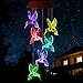 Solar Hummingbird Wind Chimes, PATHONOR Color Changing Solar Wind Chime Outdoor Waterproof Hummingbird LED Solar Lights, Gifts for Mom Grandma Birthday Christmas Party Night Garden Hanging Decoration