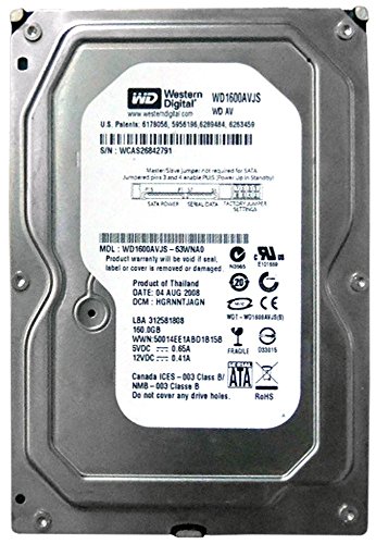 WD AV WD1600AVJS - Disco - - interno - 8.9 cm 3.5 - SATA-300 - - buffer 8 MB 7200 RPM rigido 160 GB