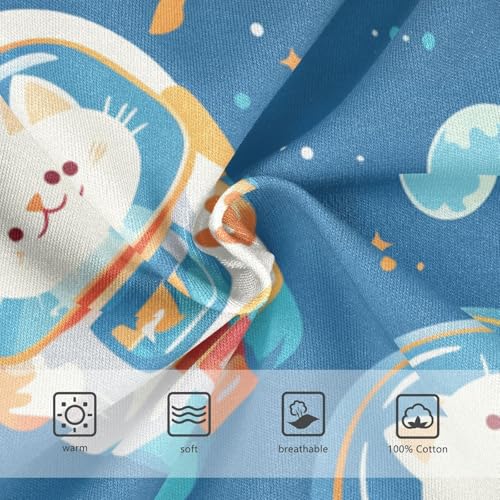 KLL Cute White Cat Astronaut Floating in Space Toddler Boys' Pure Cotton Briefs Underwear Cute Children Panties3