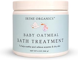 Oatmeal Baby Bath Powder by Irene Organics with Colloidal Oatmeal for Treatment of Eczema, Diaper Rash, Dry Skin and Irritation, Moisturizes and Soothes Baby’s Skin, 1 Pack