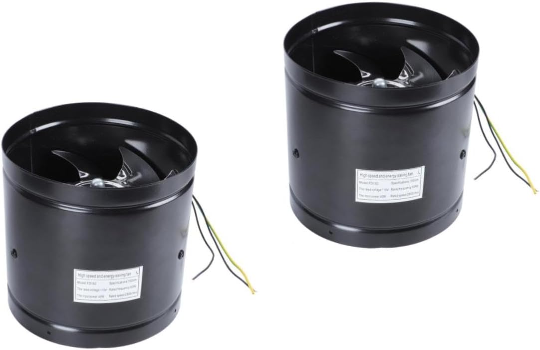 Uonlytech 2pcs Duct Inline Fan Ventilation Exhaust Fan for Restaurants Kitchens and Bathrooms High Efficiency Construction Easy Installation