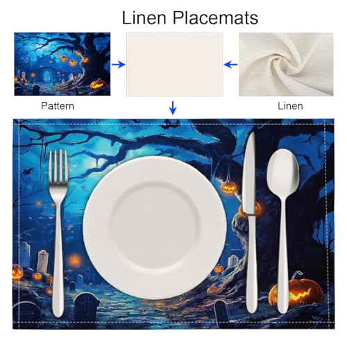 Sets de table forêt nocturne décoration de tables lavables cuisine - 7