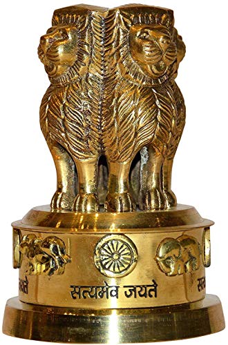 Aakrati Devyom India Brass Ashoka Stambh Sculpture