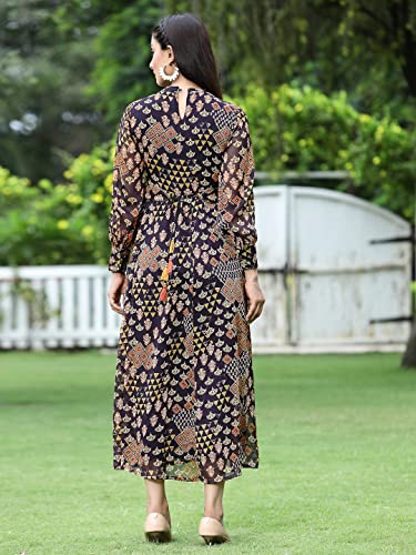 Image of Juniper Women's Multi Chiffon Printed Flared Dress