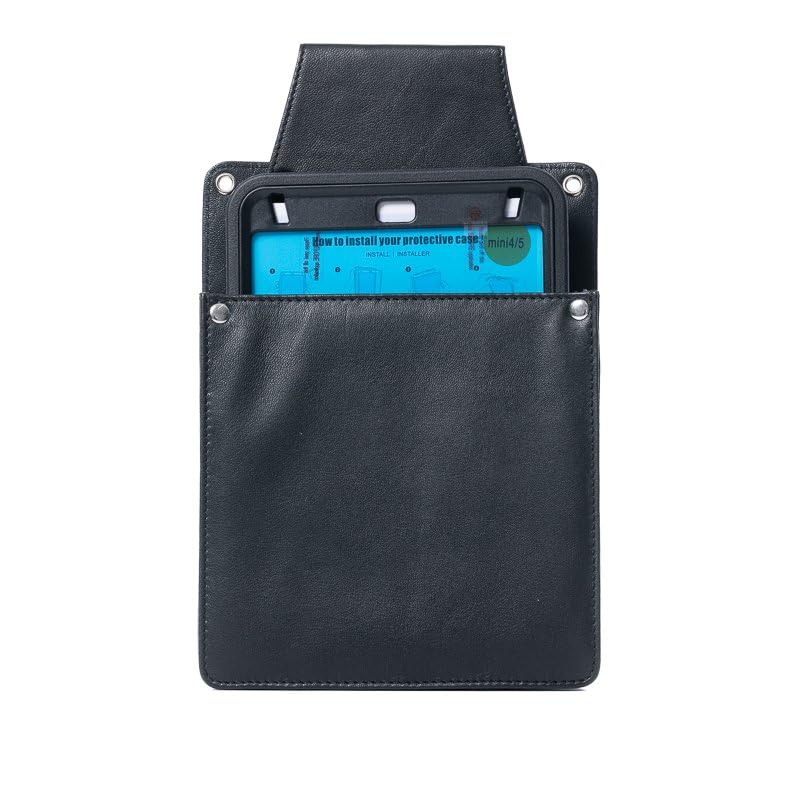 Étui portefeuille de restauration en cuir noir compatible mini iPad 5