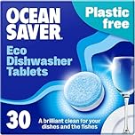 OceanSaver Plastic Free Eco Dishwasher Tablets 30 Pack 420g | Non-Toxic & Plastic-Free Dish Washing Tablets for Sustainable Cleaning