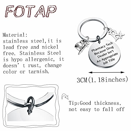 FOTAP Pharmacy Tech Drug Dealer Isn't Appropriate Keychain - Pharmacy Student & Future Pharmacist Gift - Lab Week Gift