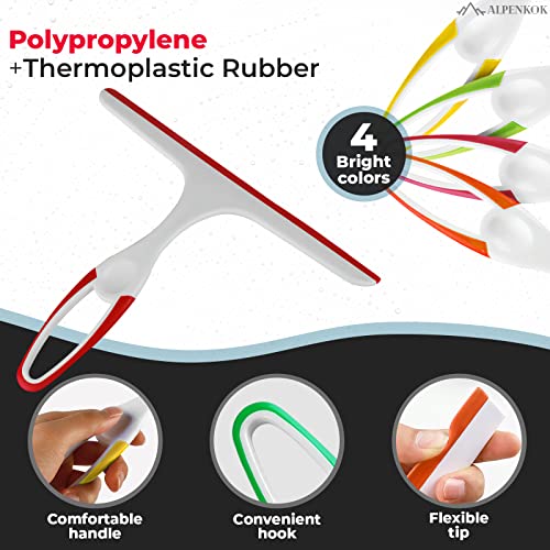 Window Cleaning Shower Glass Squeegee - 9.5Inch Small Squeegee For Shower Glass Door For Car Windshield Cleaner Tool Shower Door Window Cleaner - Mirror Cleaner Shower Squeegee For Tile With Good Grip #TOP2